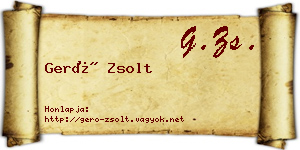 Gerő Zsolt névjegykártya